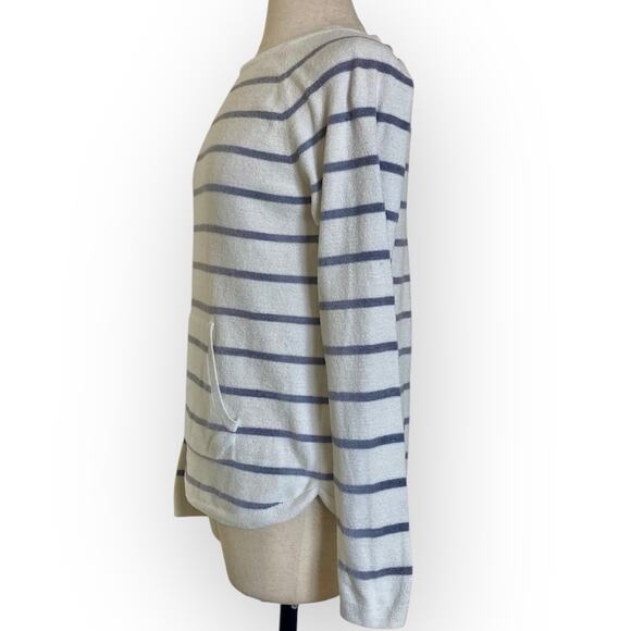 Barefoot Dreams Striped Raglan Pullover Small COZY y CHIC Ultra Lite terry top - Picture 3 of 10